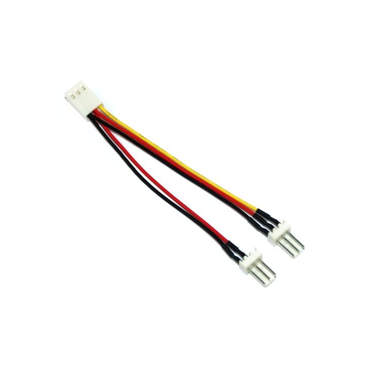 Cavo adattatore alimentazione ventole 3pin 3,5" (8,89cm) femmina a 2x 3pin (Mainboard), Supporta 2 Ventole