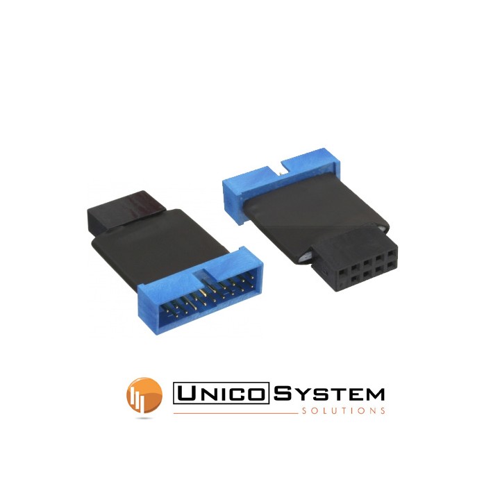 Cavo adattatore USB 2.0 a USB 3.0 Interno, 10pin femmina (USB 2.0) a 19pin maschio (USB 3.0)