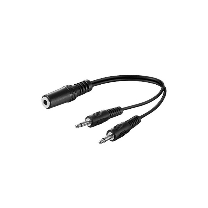 Cavo Audio Jack 3,5" 2M/1F stereo 0,2 m