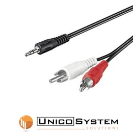Cavo Audio Stereo Jack 3,5mm maschio - 2xRCA maschio - 2 metri