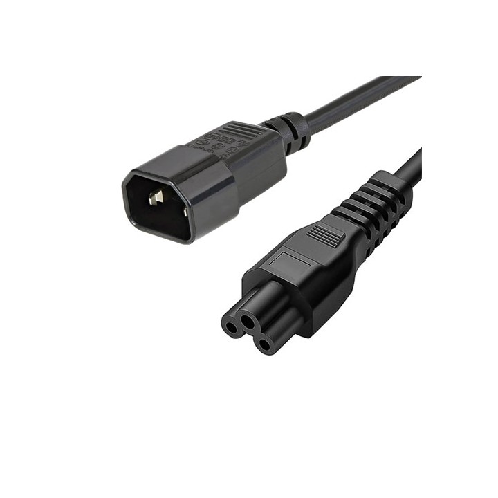 Cavo Conversione C5 (F) a C14 (M)  VDE 1,8m Nero – Per Notebook e UPS