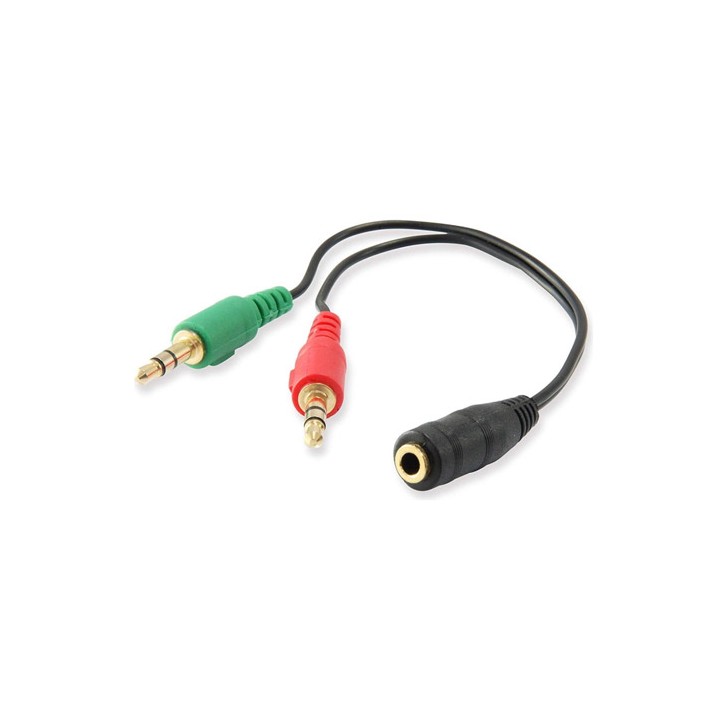 Adattatore audio jack 3,5 mm 4 pin a 2x jack cuffie/mic