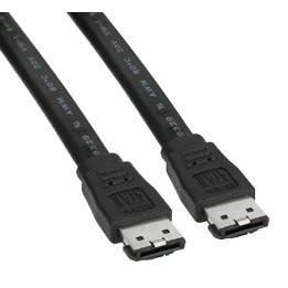 Cavo E-SATA Tipo I Flat 1.5GBits / 3GBits / 6GBits 1 m Nero