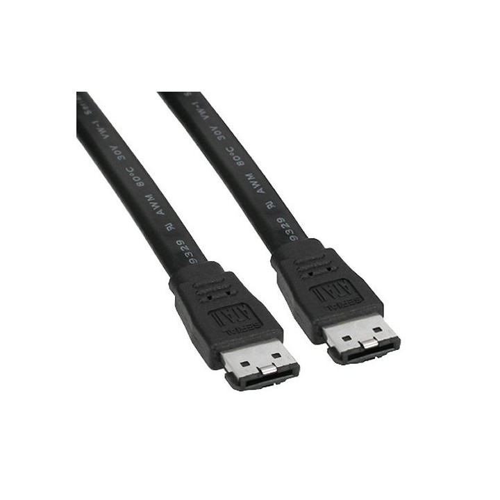 Cavo E-SATA Tipo I Flat 1.5GBits / 3GBits / 6GBits 1 m Nero