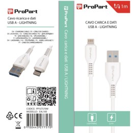 Cavo Lightning Apple 5V 2.4A 1mt - Carica e dati Bianco