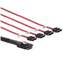 Cavo Mini SAS, SFF-8087 maschio/ 4x SATA L-Form 7pin maschio, configurazione Crossover, OCF, 0,75m
