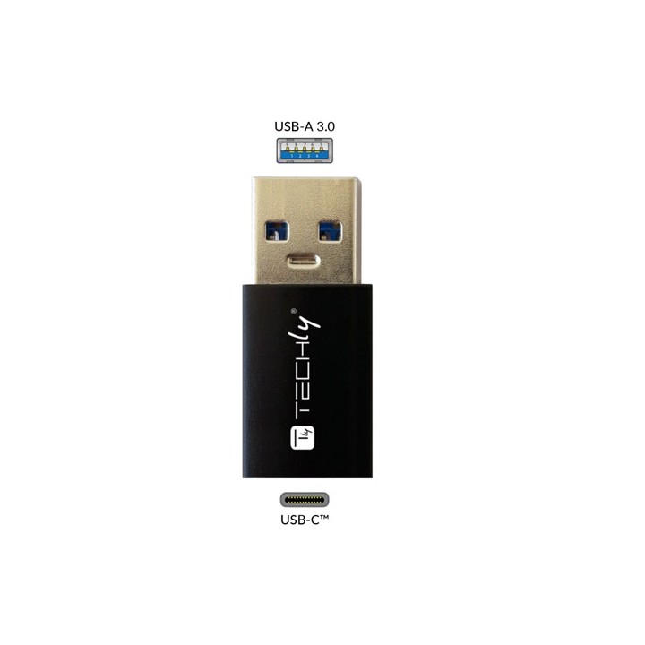 Adattatore Convertitore USB 3.0 USB A Maschio a USB-C™ Femmina Nero
