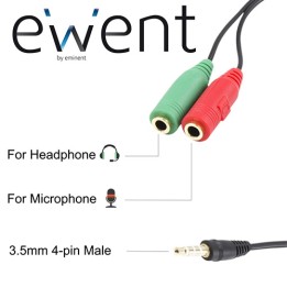 Cavo sdoppiatore Jack 3,5" 1M/2F stereo 0,15 m