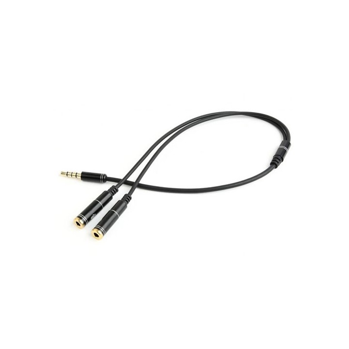 Cavo Sdoppiatore Microfono Cuffia jack 3,5" 0,2 mt per Smartphone e Notebook