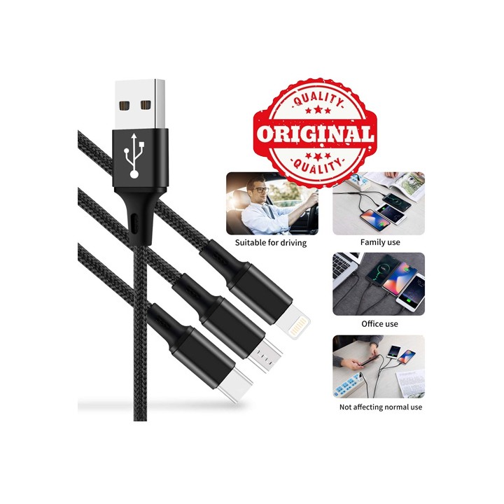 Cavo USB Multiplo, 3 in 1 Ricarica USB - Confezione 2pz
