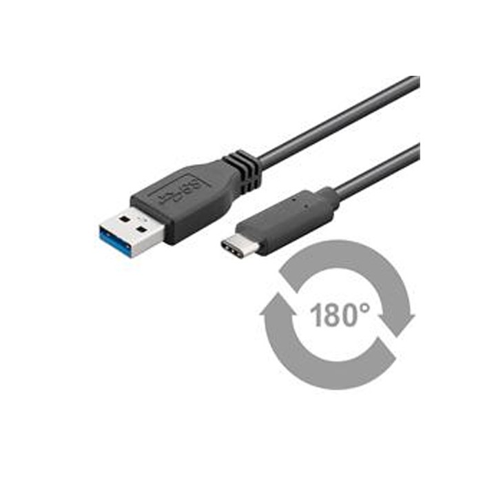 Cavo USB TYPE-C a USB 3.0 Tipo A Maschio 1m Nero