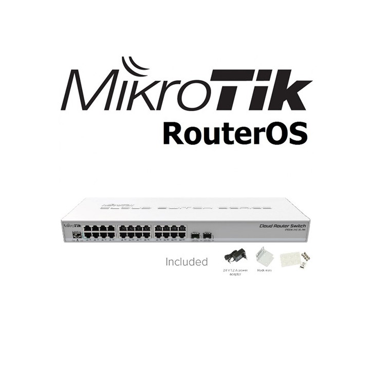 Cloud Router Switch 24 Porte Gigabit 2xSFP+ (Dual Boot) CRS326