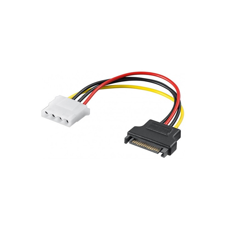 Converte la connessione di alimentazione da SATA a 15 pin a Molex 4 pin