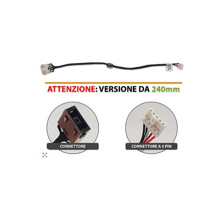 Dc Jack – Connettore di alimentazione per Lenovo G70-80 5 Pin