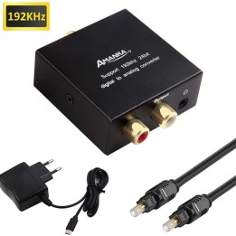 Digitale ad Analogico Convertitore SPDIF Adattatore Audio,192KHz