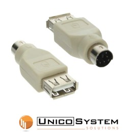 Adattatore da USB Type A femmina a PS/2 Mini Din 6pin maschio (solo segnali combo USB & PS/2)