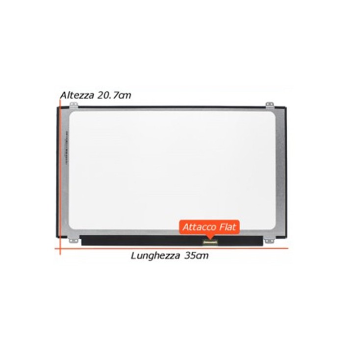 Display Slim LED 15,6" 30 pin 2 cm FULL HD SMALL con Supporti Viti