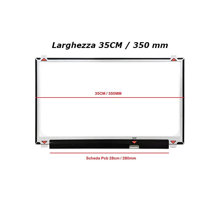 Display Slim LED 15,6" 30 pin 2 cm PCB 28cm IPS SMALL