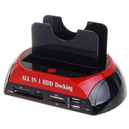 Docking Station 2.5" & 3.5" SATA e IDE + Hub 2xUSB + Lettore Card