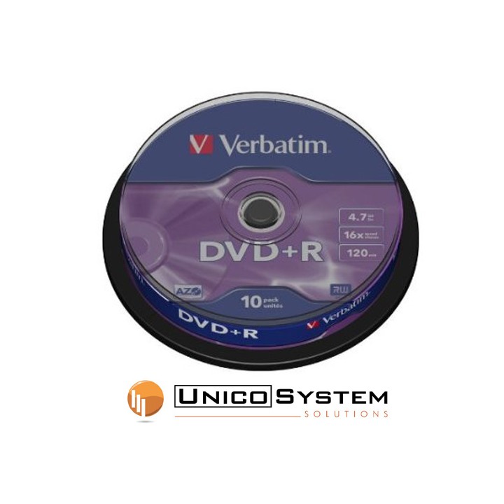 DVD+R 4.7 GB 16x Verbatim 10pz