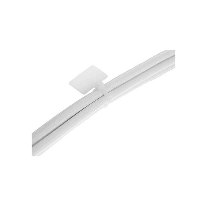 Fascette per cablaggio 100x2,5mm con targhetta identificazione 13x20mm, colore neutro, 100pz