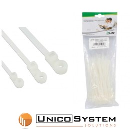 Fascette per cablaggio con occhiello di fissaggio, 150x3,6mm, colore neutro, 100pz