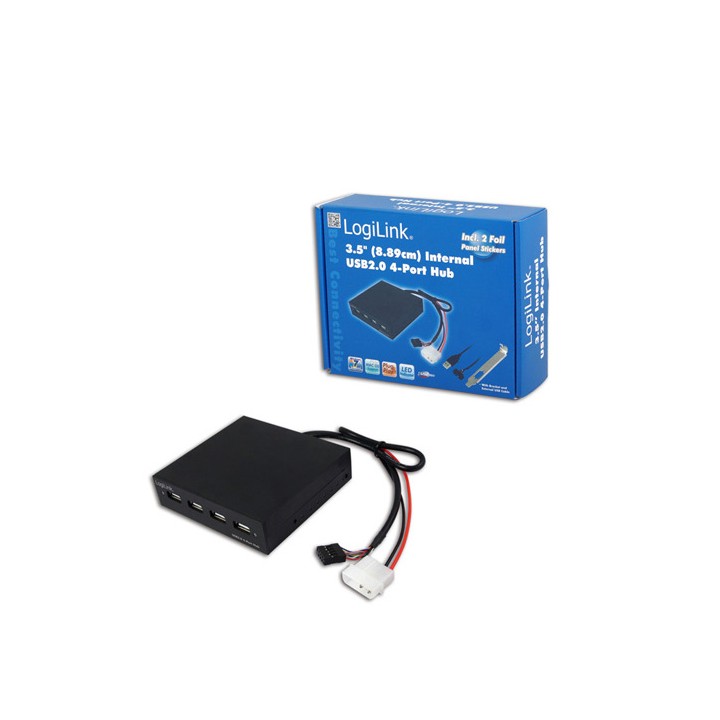 HUB 4xUSB 2.0 su pannello frontale per Slot Bay 3,5" (floppy) LOGILINK