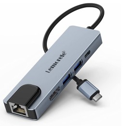 Hub Type-C 5 in 1 - 2xUSB3 PD 100W HDMI LAN
