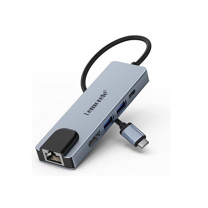 Hub Type-C 5 in 1 - 2xUSB3 PD 100W HDMI LAN