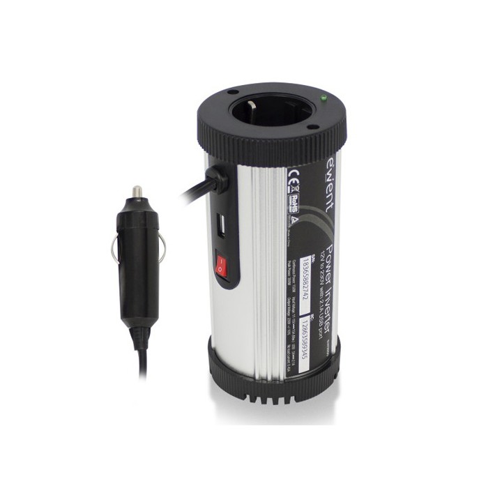 Inverter 12Volt DC - 220Volts AC (150Watt) con porta USB a 2,1 A